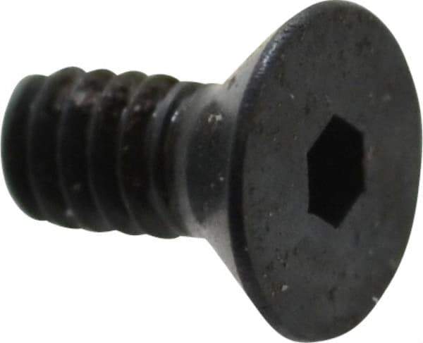 Camcar - #2-56 UNC Hex Socket Drive, 82° Flat Screw - Alloy Steel, Black Oxide Finish, Fully Threaded, 3/16" OAL - Industrial Tool & Supply