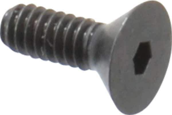 Camcar - #2-56 UNC Hex Socket Drive, 82° Flat Screw - Alloy Steel, Black Oxide Finish, Fully Threaded, 1/4" OAL - Industrial Tool & Supply