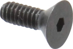 Camcar - #2-56 UNC Hex Socket Drive, 82° Flat Screw - Alloy Steel, Black Oxide Finish, Fully Threaded, 1/4" OAL - Industrial Tool & Supply