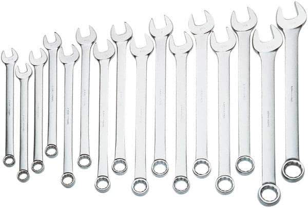 Proto - 16 Piece, 1-5/16" to 2-1/2", 12 Point Combination Wrench Set - Inch Measurement Standard, Satin Finish, Comes in Box - Industrial Tool & Supply