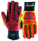 Synthetic Leather Double Palm Reinforced Red PVC PalmGloves 2XL - Industrial Tool & Supply