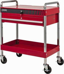 Sunex Tools - 350 Lb Capacity, 16" Wide x 30" Long x 35-1/4" High Service Cart - 1 Drawer, 2 Shelf, Steel - Industrial Tool & Supply