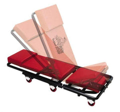 Whiteside - 320 Lb Capacity, 6 Wheel 2-Way Adjustable Creeper Seat - Steel, 44" Long x 4" Overall Height x 17" Wide - Industrial Tool & Supply