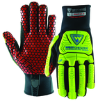 Synthetic Leather Double Palm Reinforced Red PVC PalmGloves X-Large - Industrial Tool & Supply