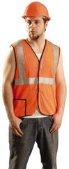 PRO-SAFE - Size 2XL High Visibility Orange Mesh Breakaway Vest - 46 to 49" Chest, ANSI 107-2004, Hook & Loop Closure, 2 Pockets, Polyester - Industrial Tool & Supply
