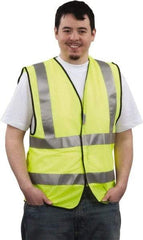 PRO-SAFE - Size 2XL High Visibility Yellow Mesh Breakaway Vest - 46 to 49" Chest, ANSI 107-2004, Hook & Loop Closure, 2 Pockets, Polyester - Industrial Tool & Supply