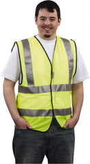 PRO-SAFE - Size 3XL High Visibility Yellow Mesh General Purpose Vest - 49 to 52" Chest, ANSI 107-2004, Hook & Loop Closure, Polyester - Industrial Tool & Supply