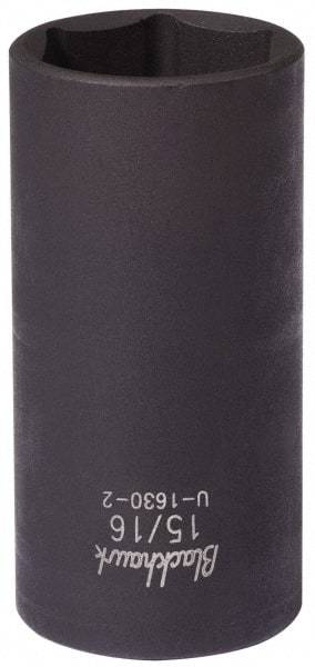 Blackhawk by Proto - 3/8" Drive 1" Deep Impact Socket - 6 Points, 2-9/16" OAL - Industrial Tool & Supply
