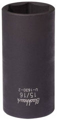 Blackhawk by Proto - 3/8" Drive 1" Deep Impact Socket - 6 Points, 2-9/16" OAL - Industrial Tool & Supply