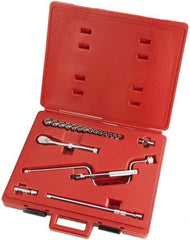 Proto - 20 Piece 3/8" Drive Full Polish Finish Socket Set - 12 Points, 6mm to 19mm Range, Metric Measurement Standard - Industrial Tool & Supply