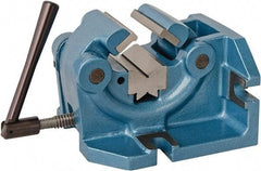 Bison - 4" Jaw Width, 2" Throat Depth, Manual Self Centering Vise - Steel - Industrial Tool & Supply