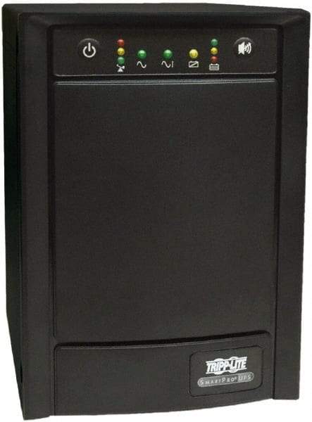 Tripp-Lite - 15 Amp, 750 VA, Tower Mount Line Interactive Backup Uninterruptible Power Supply - Backup 10 min with Full Load & 54-1/2 min with Half Load, 120 VAC Input & Output, 500 Watt Output, 1 Phases, 6 Outlets - Industrial Tool & Supply