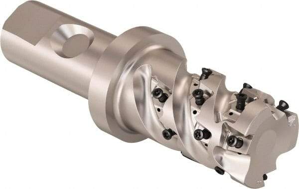 Seco - 32mm Cutting Diam, 25mm Shank Diam, 8mm Max Depth of Cut, Straight Shank Indexable Copy End Mill - 3 Inserts, LOEX Insert, R217.94 Toolholder - Industrial Tool & Supply