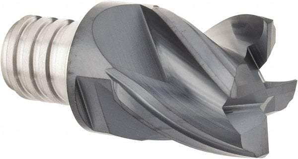 Iscar - MM EC Grade IC908 Carbide End Milling Tip Insert - TiAlN Finish, 4 Flutes, 3/4" Cutting Diam, 0.629" Depth of Cut, 1" Extension, 38° Helix - Industrial Tool & Supply