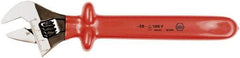 Wiha - 1-1/2" Jaw Capacity, 12" Insulated Adjustable Wrench - Chrome Vanadium Steel - Industrial Tool & Supply