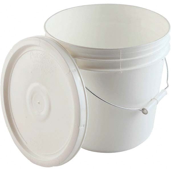 Dynalon Labware - 1 6-Piece 2 Gal 9.291" High, High-Density Polyethylene Round White Single Pail - Industrial Tool & Supply