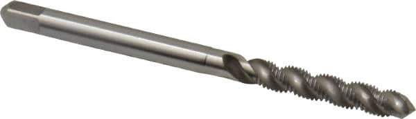 Hertel - M3x0.50 Metric Coarse, 3 Flute, 52° Helix, Plug Chamfer, Bright Finish, High Speed Steel Spiral Flute STI Tap - 2" OAL - Exact Industrial Supply