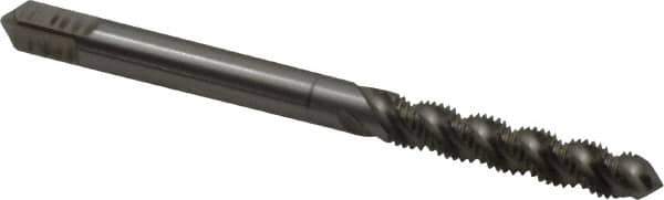 Hertel - M4x0.70 Metric Coarse, 3 Flute, 52° Helix, Plug Chamfer, Bright Finish, High Speed Steel Spiral Flute STI Tap - 2-3/8" OAL - Exact Industrial Supply