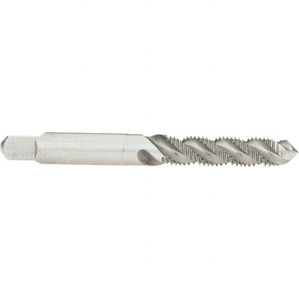 Hertel - M6x1.00 Metric Coarse, 3 Flute, 52° Helix, Plug Chamfer, Bright Finish, High Speed Steel Spiral Flute STI Tap - 2-23/32" OAL - Exact Industrial Supply