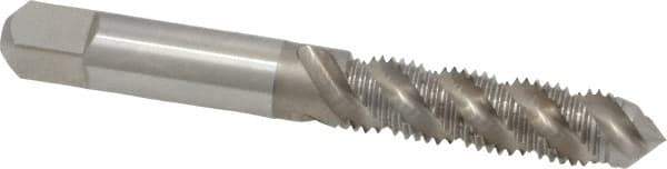 Hertel - M8x1.25 Metric Coarse, 3 Flute, 52° Helix, Plug Chamfer, Bright Finish, High Speed Steel Spiral Flute STI Tap - 2-15/16" OAL - Exact Industrial Supply