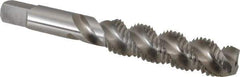 Hertel - M10x1.50 Metric Coarse, 3 Flute, 52° Helix, Plug Chamfer, Bright Finish, High Speed Steel Spiral Flute STI Tap - 3-3/8" OAL - Exact Industrial Supply