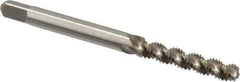 Hertel - #6-32 UNC, 3 Flute, 52° Helix, Bottoming Chamfer, Bright Finish, High Speed Steel Spiral Flute STI Tap - 2-3/8" OAL - Exact Industrial Supply