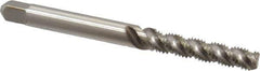 Hertel - #8-32 UNC, 3 Flute, 52° Helix, Bottoming Chamfer, Bright Finish, High Speed Steel Spiral Flute STI Tap - 2-3/8" OAL - Exact Industrial Supply