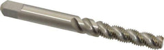 Hertel - M5x0.80 Metric Coarse, 3 Flute, 52° Helix, Bottoming Chamfer, Bright Finish, High Speed Steel Spiral Flute STI Tap - 2-1/2" OAL - Exact Industrial Supply
