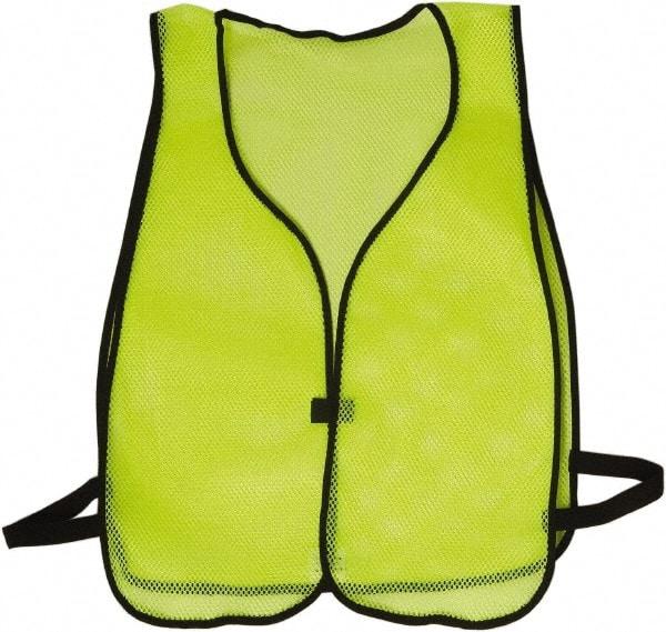 NMC - One Size Fits Most High Visibility Lime Mesh General Purpose Vest - Hook & Loop Closure, Polyester - Industrial Tool & Supply