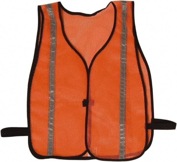NMC - One Size Fits Most High Visibility Orange Mesh General Purpose Vest - Hook & Loop Closure, Polyester - Industrial Tool & Supply