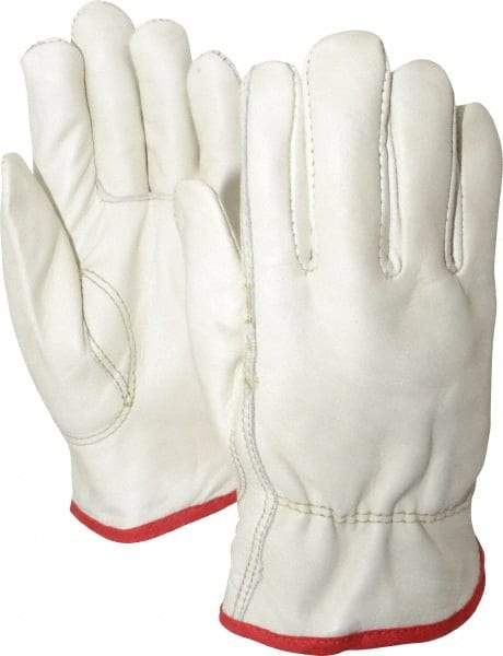 MCR Safety - Size S Grain Cowhide Work Gloves - For Work & Driver, Uncoated, Slip-On Cuff, Brown, Paired - Industrial Tool & Supply