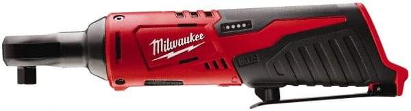 Milwaukee Tool - 1/4" Drive 12 Volt Inline Cordless Impact Wrench & Ratchet - 250 RPM, 30 Ft/Lb Torque, Lithium-Ion Batteries Not Included - Industrial Tool & Supply