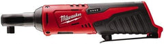 Milwaukee Tool - 1/4" Drive 12 Volt Inline Cordless Impact Wrench & Ratchet - 250 RPM, 30 Ft/Lb Torque, Lithium-Ion Batteries Not Included - Industrial Tool & Supply