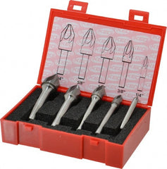 Keo - 5 Piece, 1/4 to 3/4" Head Diam, 60° Included Angle, Single End Countersink Set - Industrial Tool & Supply