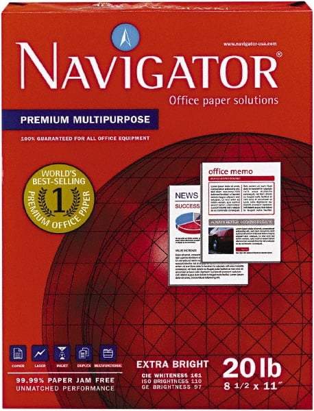 Navigator - White Copy Paper - Use with Laser Printers, Copiers, Fax Machines, Multifunction Machines - Industrial Tool & Supply
