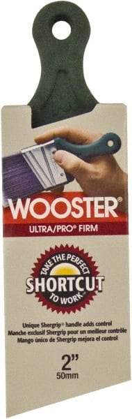 Wooster Brush - 2" Angled Nylon/Polyester Sash Brush - 2-7/16" Bristle Length, 4.88" Plastic Short Handle - Industrial Tool & Supply