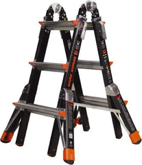 Little Giant Ladder - 10 Steps, 11' High, Type IAA Rating, Fiberglass Multi-Use Ladder - 375 Lb Load Capacity, 29" Base Width - Industrial Tool & Supply