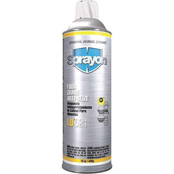 Sprayon - Aerosol General Purpose Anti-Seize Lubricant - Nickel/Aluminum/Copper, 1,800°F, White, Food Grade, Water Resistant - Industrial Tool & Supply