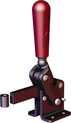 De-Sta-Co - 1,574 Lb Holding Capacity, Vertical Handle, Manual Hold Down Toggle Clamp - 90° Handle Movement, 120° Bar Opening, Solid Bar, Flanged Base, Oxide Finish, Forged Alloy Steel - Industrial Tool & Supply