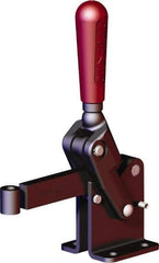De-Sta-Co - 2,248 Lb Holding Capacity, Vertical Handle, Manual Hold Down Toggle Clamp - 90° Handle Movement, 120° Bar Opening, Solid Bar, Flanged Base, Oxide Finish, Forged Alloy Steel - Industrial Tool & Supply