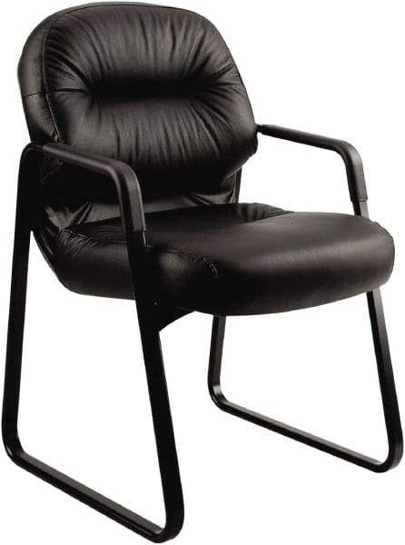 Hon - 36" High Guest Chair - 31" Wide x 35-3/4" Deep, Leather, Memory Foam Seat, Black - Industrial Tool & Supply