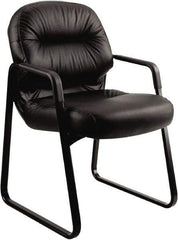 Hon - 36" High Guest Chair - 31" Wide x 35-3/4" Deep, Leather, Memory Foam Seat, Black - Industrial Tool & Supply