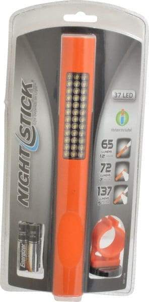 Bayco - White LED Bulb, 137 Lumens, Mini Flashlight - Orange Plastic Body, 4 AAA Alkaline Batteries Included - Industrial Tool & Supply