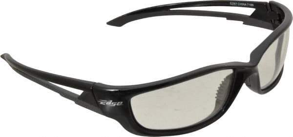 Edge Eyewear - Clear Lenses, Framed Safety Glasses - Scratch Resistant, Black Nylon TR90 Frame, Size Universal, Wrap Around - Industrial Tool & Supply