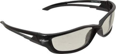 Edge Eyewear - Clear Lenses, Framed Safety Glasses - Scratch Resistant, Black Nylon TR90 Frame, Size Universal, Wrap Around - Industrial Tool & Supply