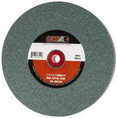 Camel Grinding Wheels - 80 Grit Silicon Carbide Bench & Pedestal Grinding Wheel - 7" Diam x 1" Hole x 1" Thick, 3760 Max RPM, I Hardness, Medium Grade , Vitrified Bond - Industrial Tool & Supply