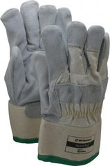 Honeywell - Size XL (10), ANSI Cut Lvl 3, Abrasion Lvl 4, Split Leather Cut Resistant Gloves - Kevlar Lining, Safety Cuff, White/Gray, Paired - Industrial Tool & Supply