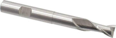 Cleveland - 3/8", 3/4" LOC, 3/8" Shank Diam, 3-5/16" OAL, 2 Flute, High Speed Steel Square End Mill - Single End, Uncoated, Spiral Flute, 30° Helix, Centercutting, Right Hand Cut, Right Hand Flute, Series HGN-2 - Industrial Tool & Supply