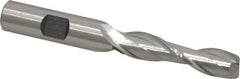 Cleveland - 7/16", 1-3/4" LOC, 1/2" Shank Diam, 3-3/4" OAL, 2 Flute, High Speed Steel Square End Mill - Single End, Uncoated, Spiral Flute, 30° Helix, Centercutting, Right Hand Cut, Right Hand Flute, Series HG-2 - Industrial Tool & Supply