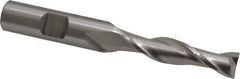 Cleveland - 13/32", 1-3/4" LOC, 1/2" Shank Diam, 3-3/4" OAL, 2 Flute, High Speed Steel Square End Mill - Single End, Uncoated, Spiral Flute, 30° Helix, Centercutting, Right Hand Cut, Right Hand Flute, Series HG-2 - Industrial Tool & Supply